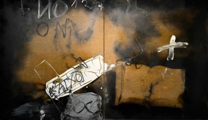 Antoni Tàpies, Diptic amb blanc craquelat, 1988